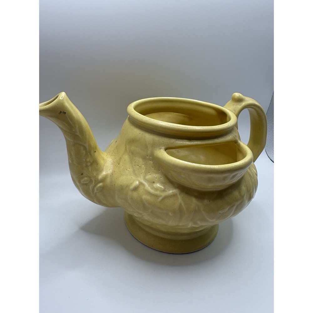 Vintage Camark N-96 Teapot Strawberry Planter Yellow Art Pottery USA Uncommon